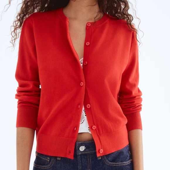 H&M Red Fine-knit Cardigan - Picture 6 of 6
